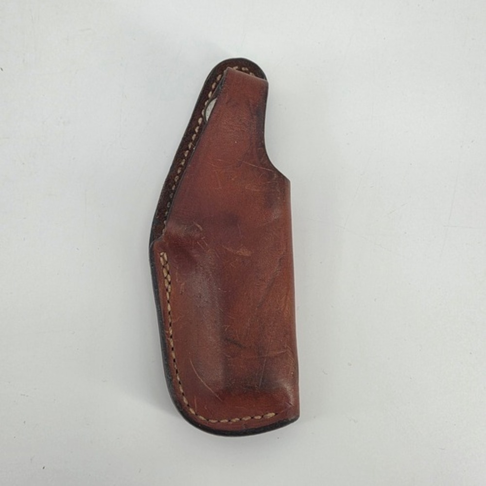 Bianchi 18H Brown Leather IWB Holster Right Hand Snap Closure Metal Clip Vintage